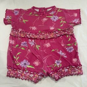 Y2K Bright Future Floral Pink Kids One Piece Size 6-9 Months